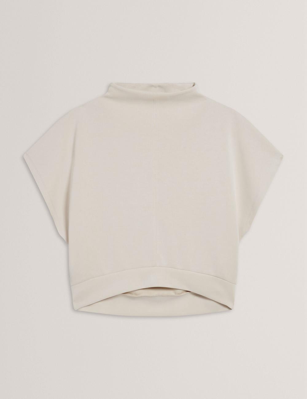 Ted Baker HALIYY - Funnel Neck Boxy Short Sleeve Sweatshirts Dames Ivory | BGJA-06375