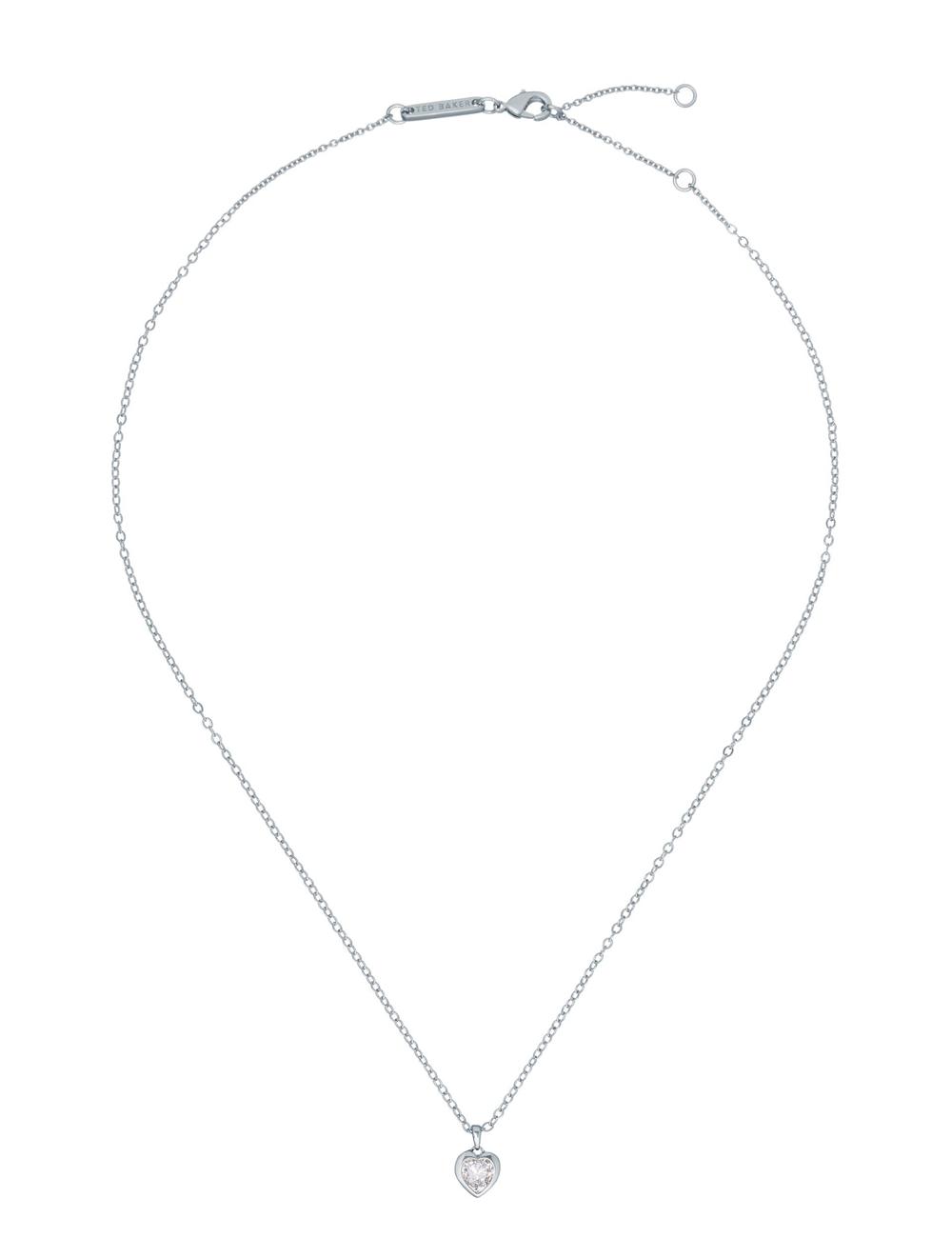 Ted Baker HANNELA - Solitaire Crystal Heart Pendant Kettingen Dames Zilver | ZIJD-83569