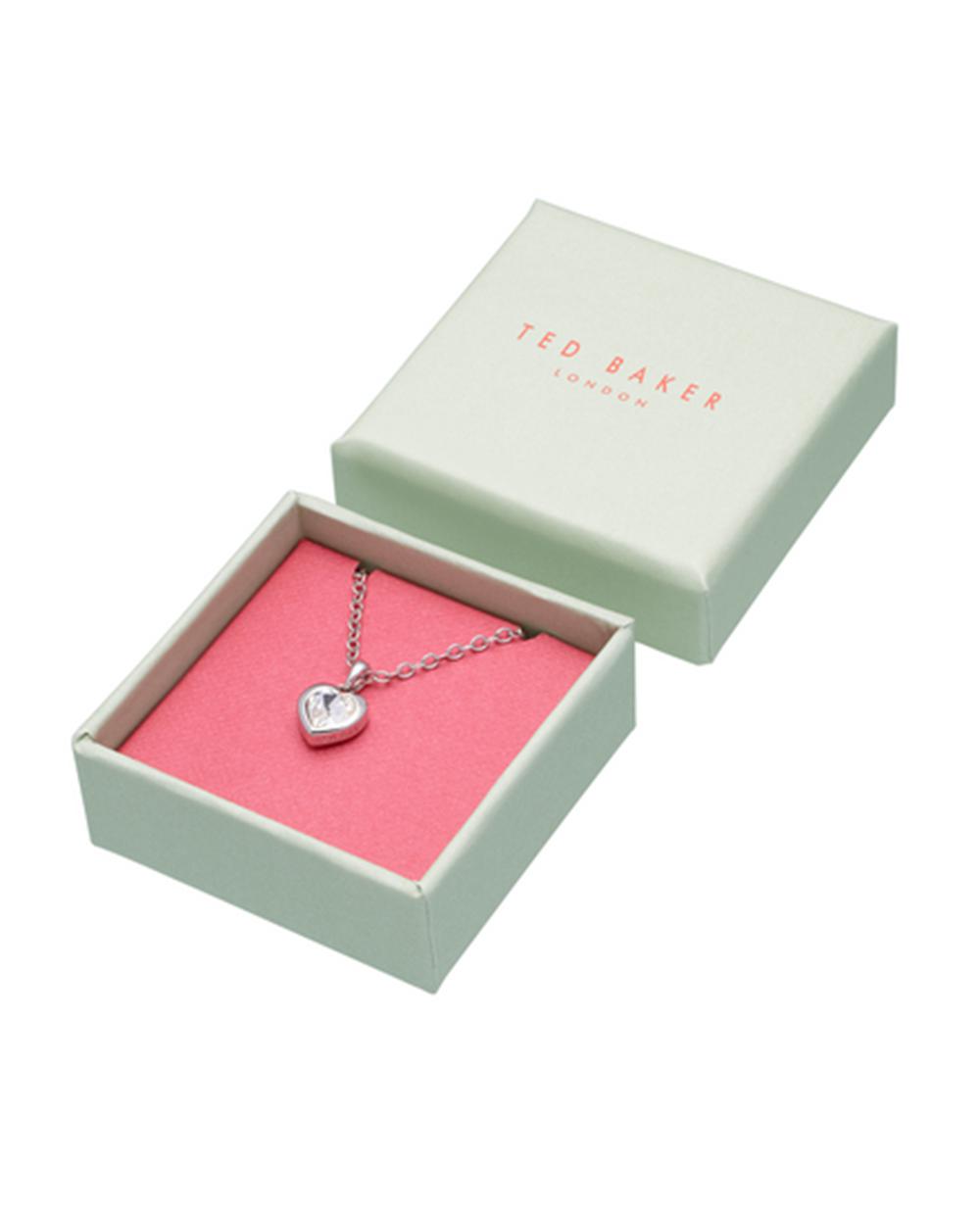 Ted Baker HANNELA - Solitaire Crystal Heart Pendant Kettingen Dames Zilver | ZIJD-83569
