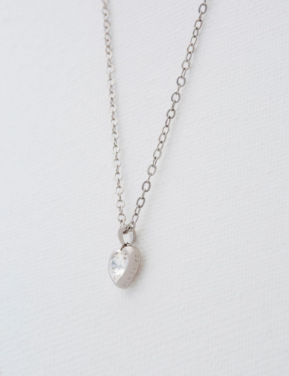 Ted Baker HANNELA - Solitaire Crystal Heart Pendant Kettingen Dames Zilver | ZIJD-83569