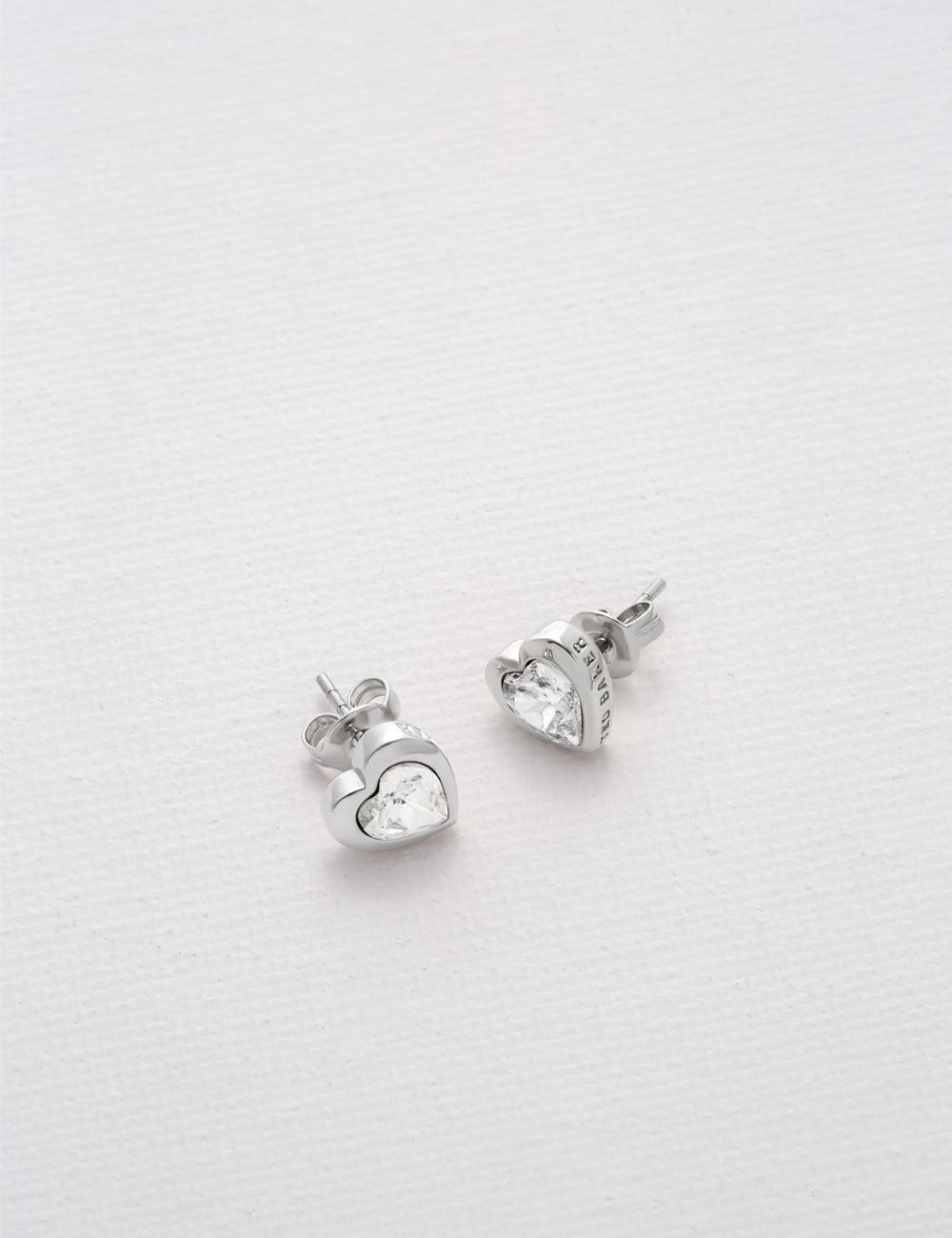 Ted Baker HAN - Solitaire Crystal Heart Stud Oorbellen Dames Zilver | MRIH-10587