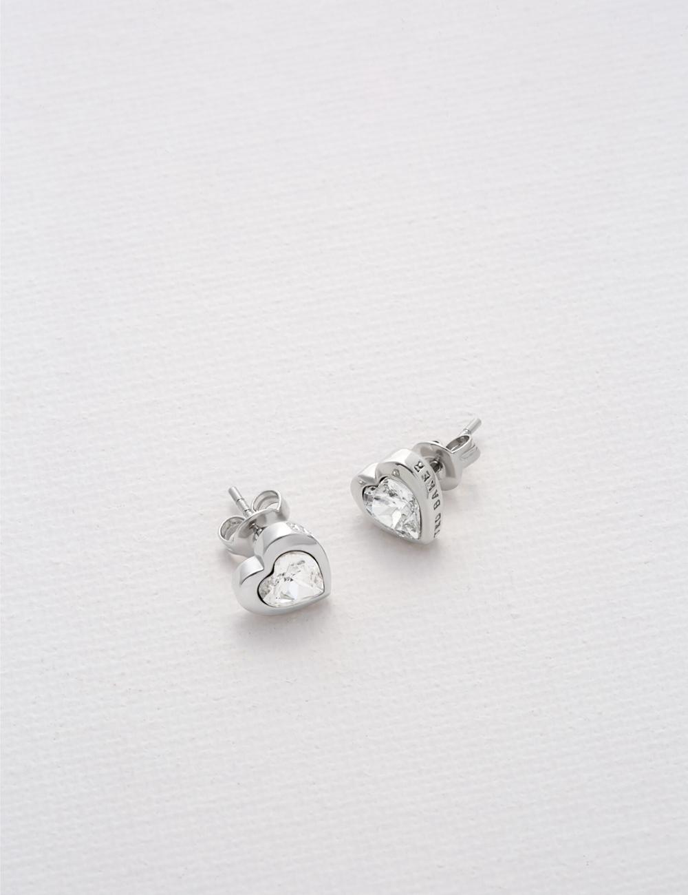Ted Baker HAN - Solitaire Crystal Heart Stud Oorbellen Dames Zilver | MRIH-10587