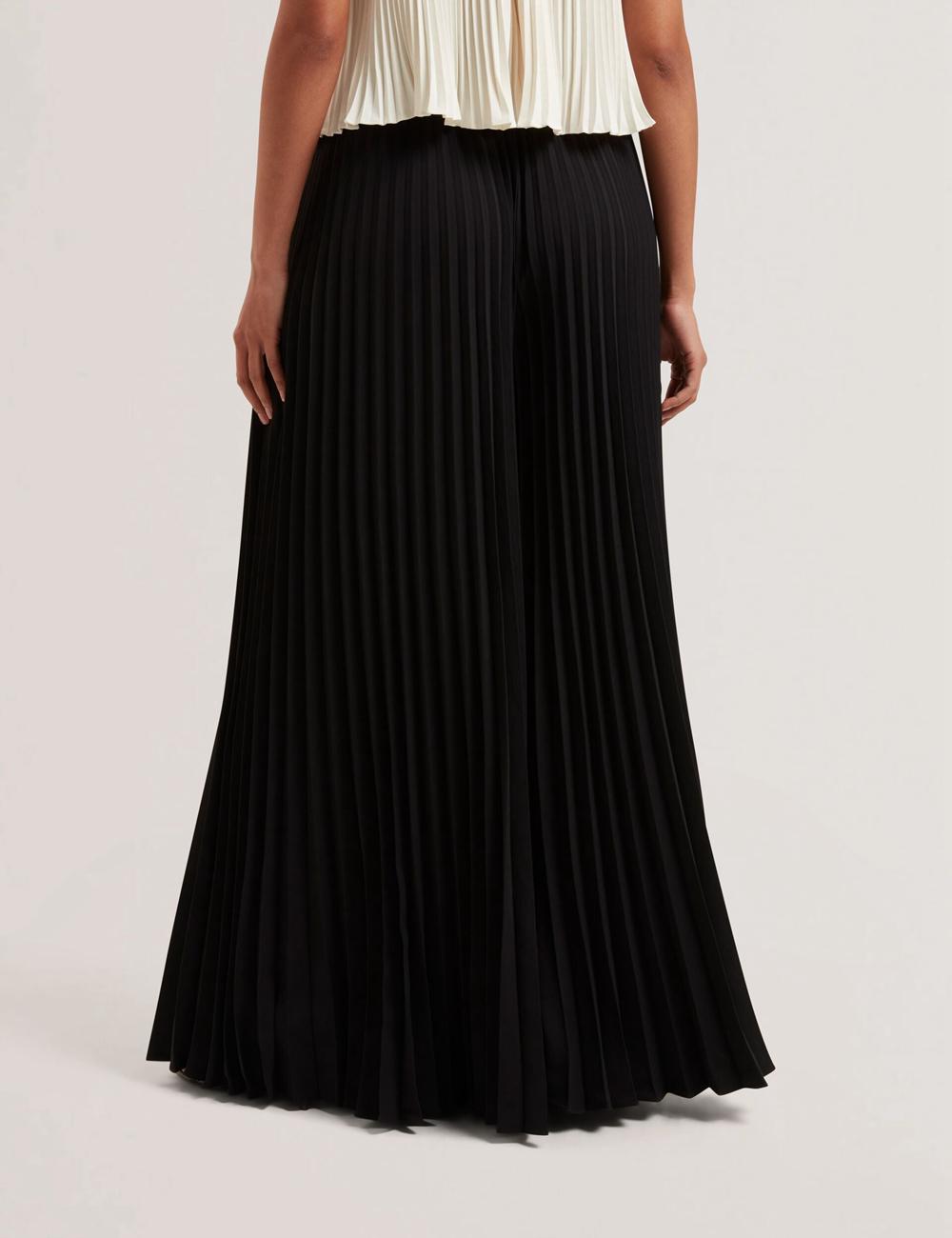 Ted Baker HARYX - Pleated Wide Leg Palazzo Broek Dames Zwart | OSNA-92571