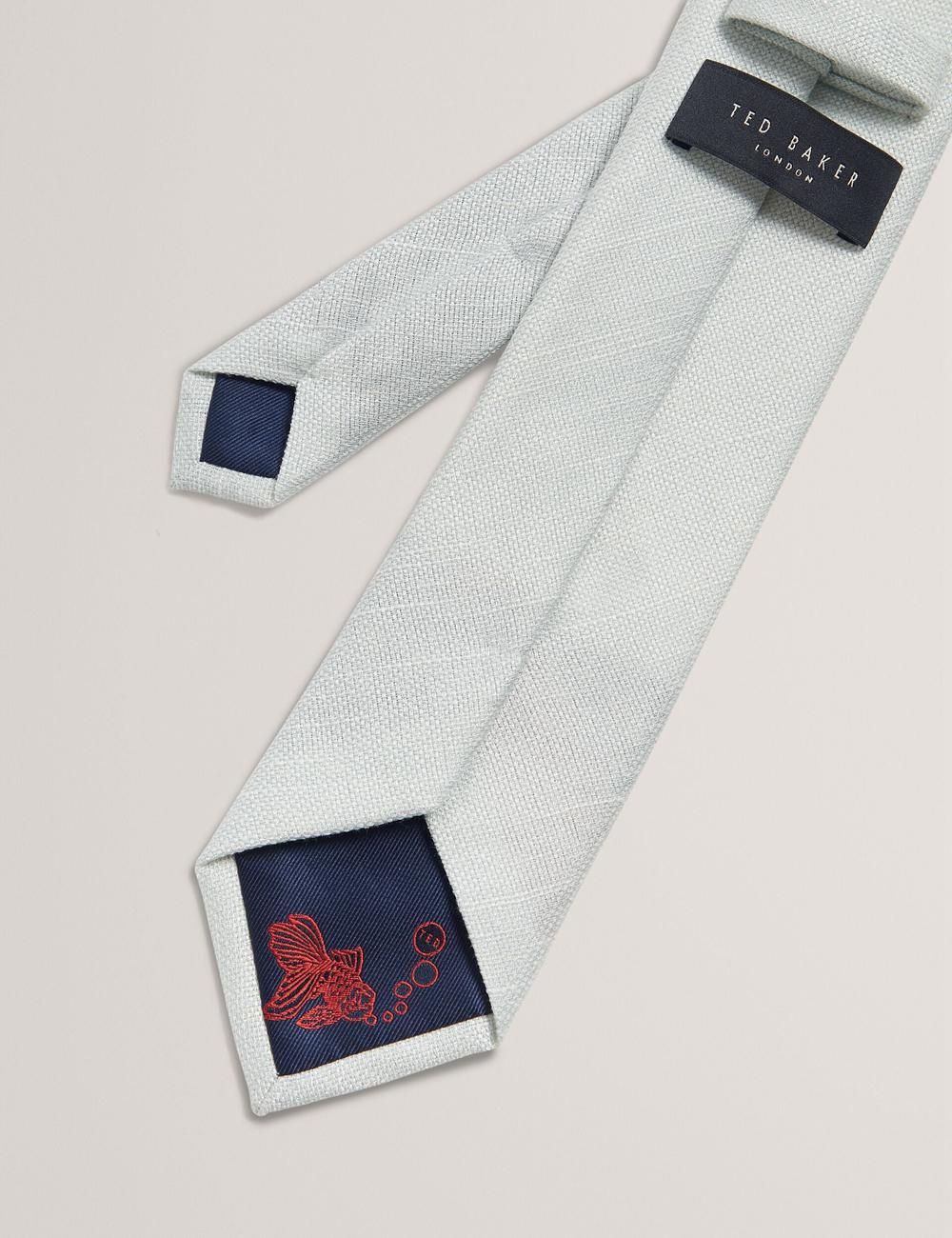 Ted Baker HAWKWEL - Linen Blend Woven Texture Stropdassen Heren Groen | VTCP-50938