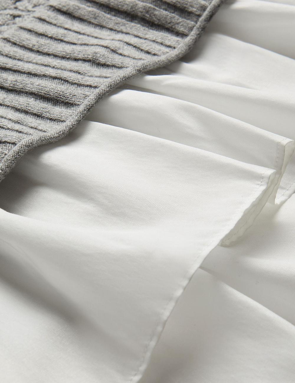Ted Baker HOLINAS - Pointelle Knit With Shirt Hem Jumpers Dames Grijs | ZRFG-24186