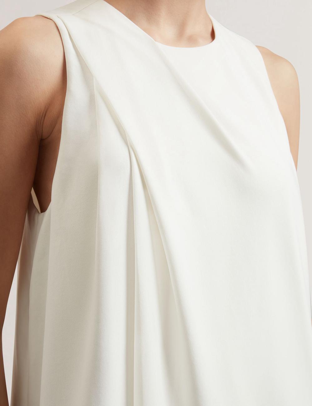 Ted Baker ICANA - Draped Front Asymmetric Sleeveless Topjes Dames Ivory | WTXU-57396