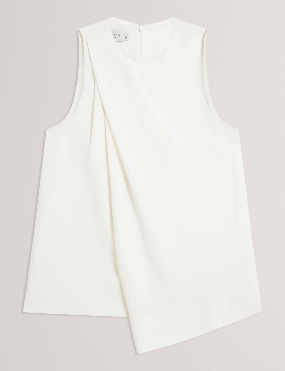Ted Baker ICANA - Draped Front Asymmetric Sleeveless Topjes Dames Ivory | WTXU-57396