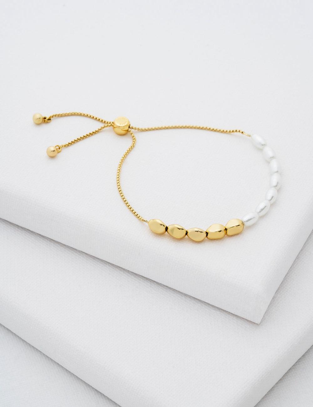 Ted Baker INELA - Island Pearl Bead Adjustable Armbanden Dames Goud | PLGD-21576