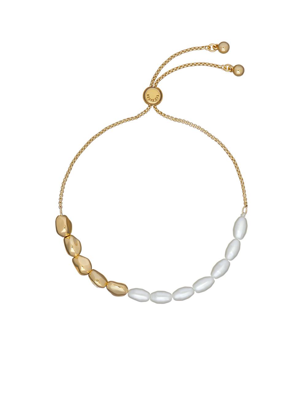 Ted Baker INELA - Island Pearl Bead Adjustable Armbanden Dames Goud | PLGD-21576