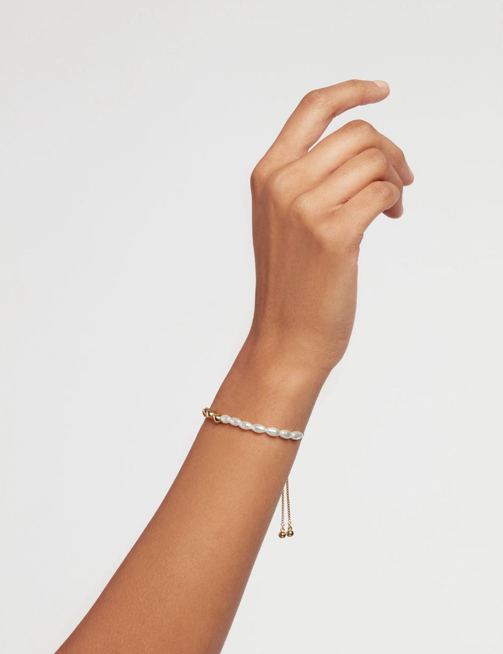 Ted Baker INELA - Island Pearl Bead Adjustable Armbanden Dames Goud | PLGD-21576