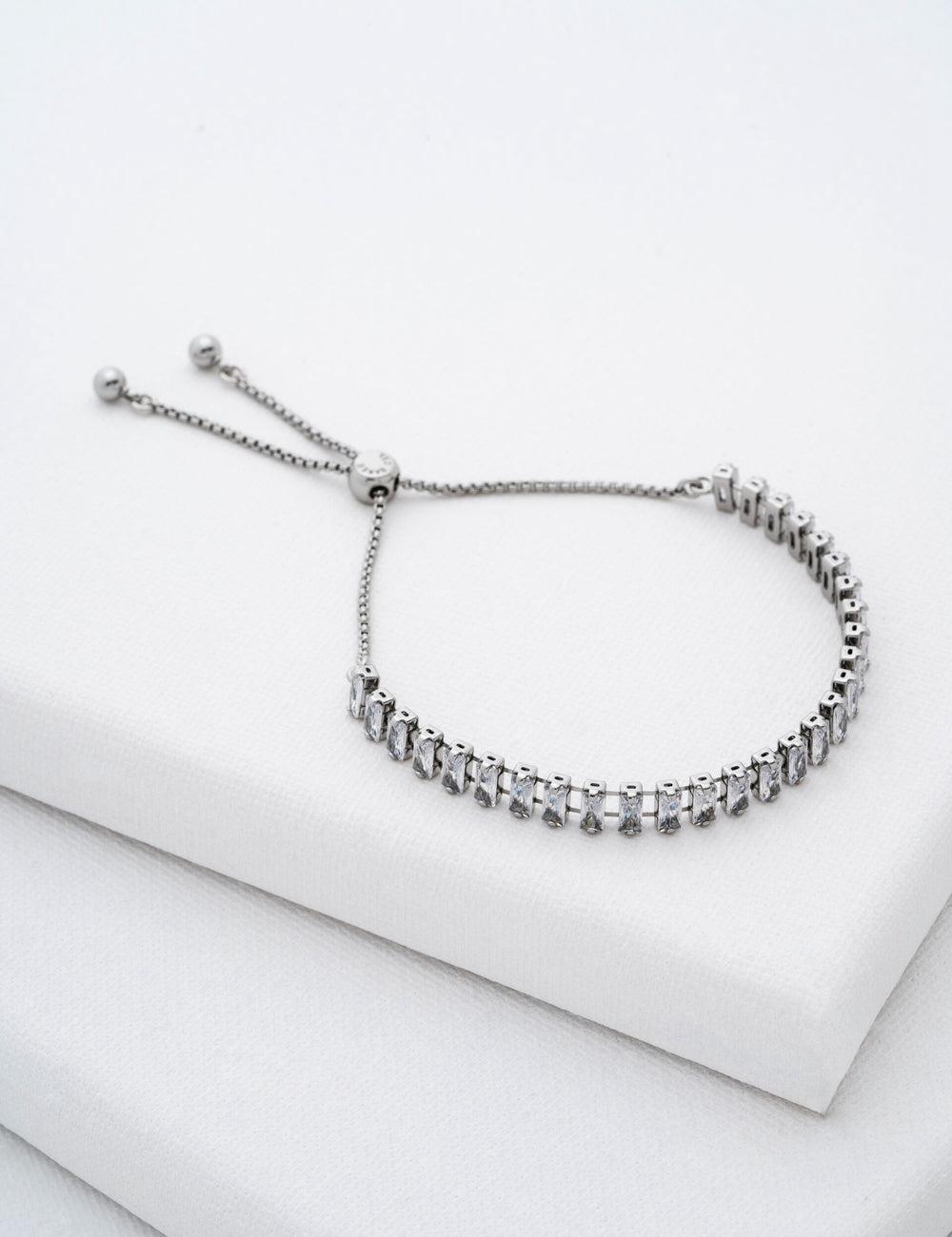 Ted Baker ISABELA - Baguette Crystal Adjustable Armbanden Dames Zilver | VTWX-96418
