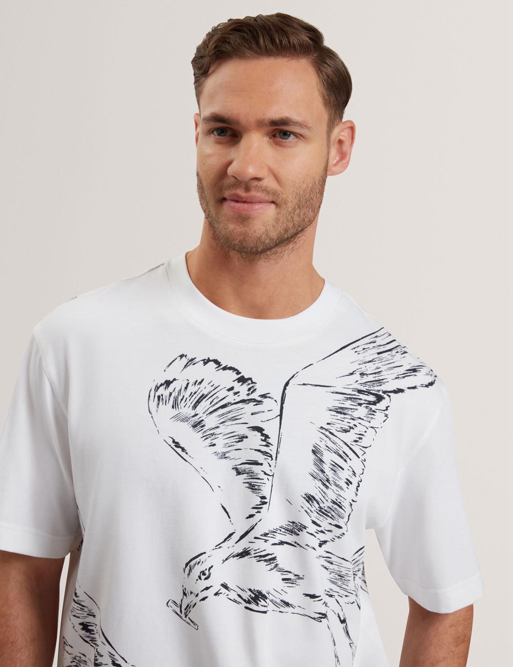 Ted Baker JAMESIO - Short Sleeve Graphic Seagull T-shirts Heren Wit | IFYB-93527