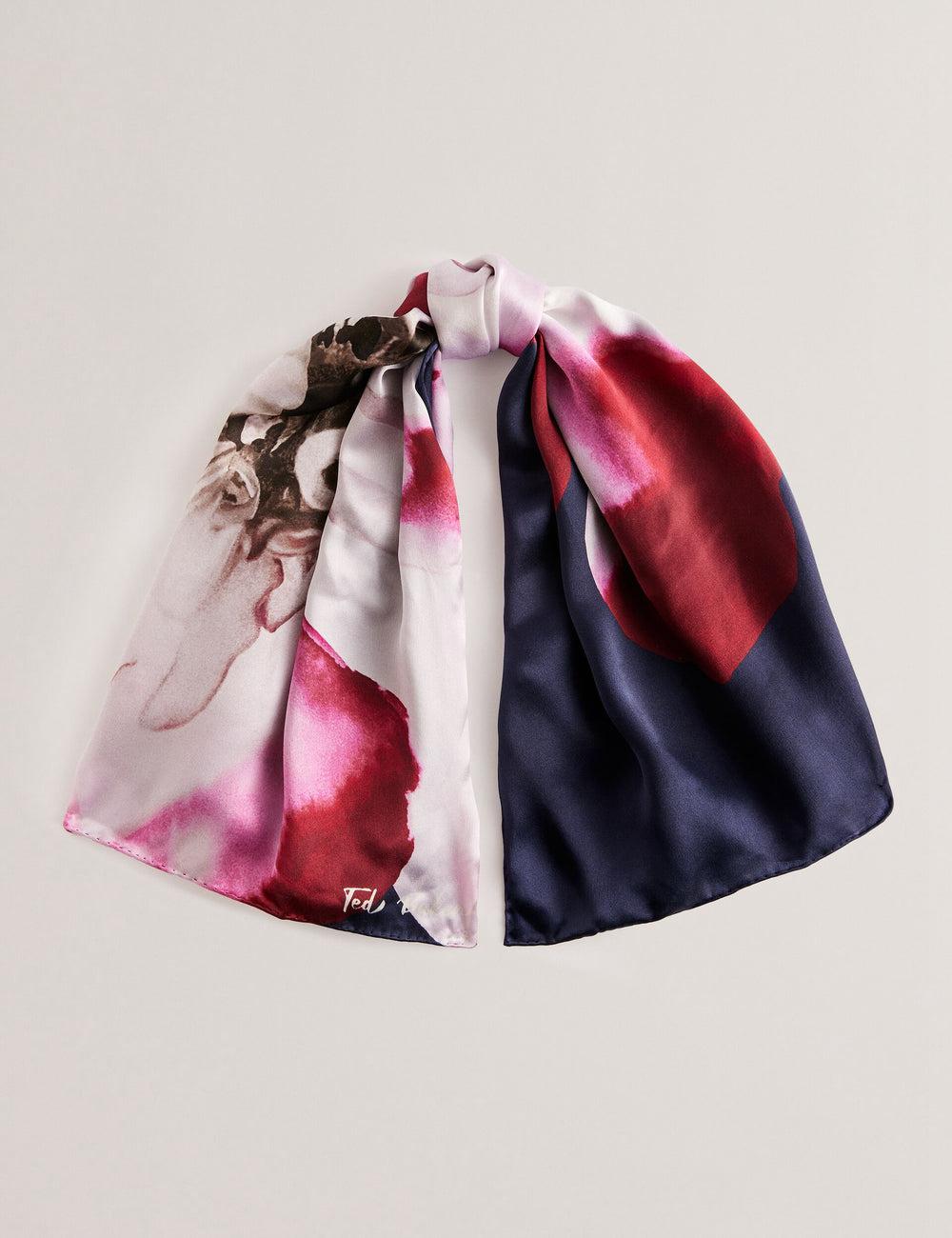 Ted Baker JANICES - Placement Floral Print Silk Square Sjaals Dames Blauw | JVRO-89462