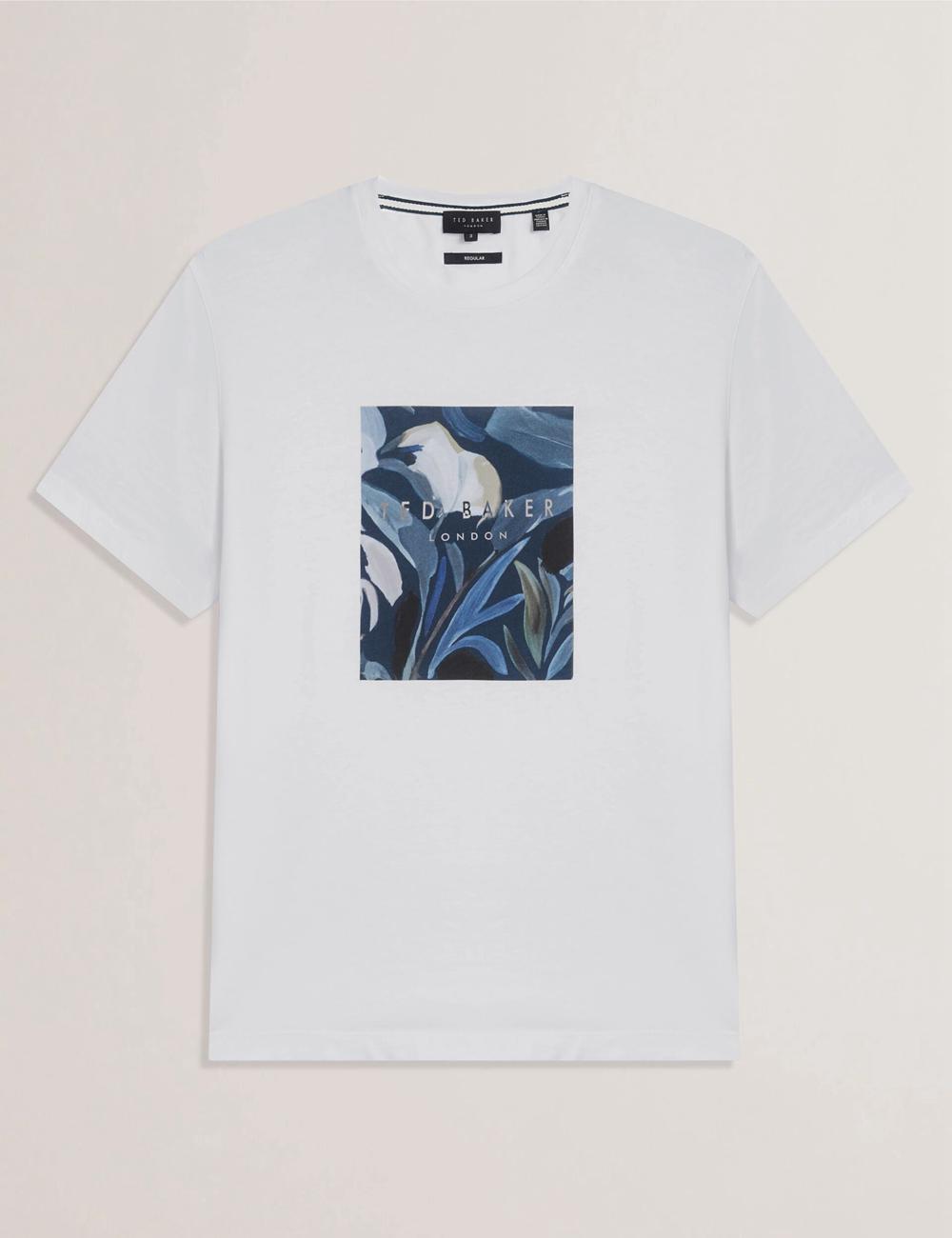 Ted Baker JUSTINO - Branded Box Print Graphic Cotton T-shirts Heren Wit | QDHY-98143