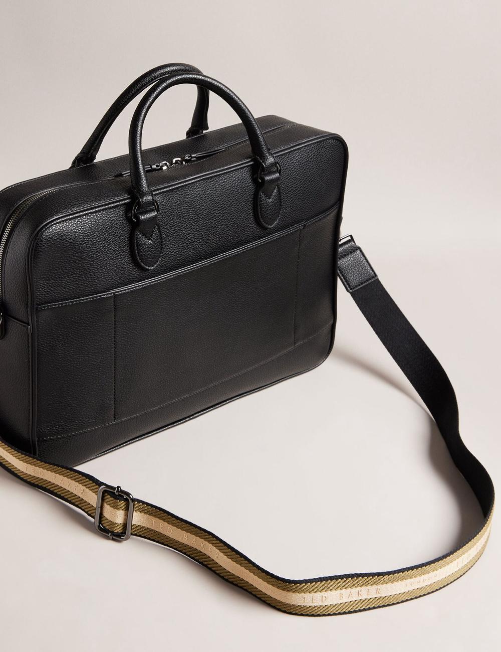 Ted Baker KADEN - Branded Webbing PU Leather Document Schoudertassen Heren Zwart | EQHX-23169
