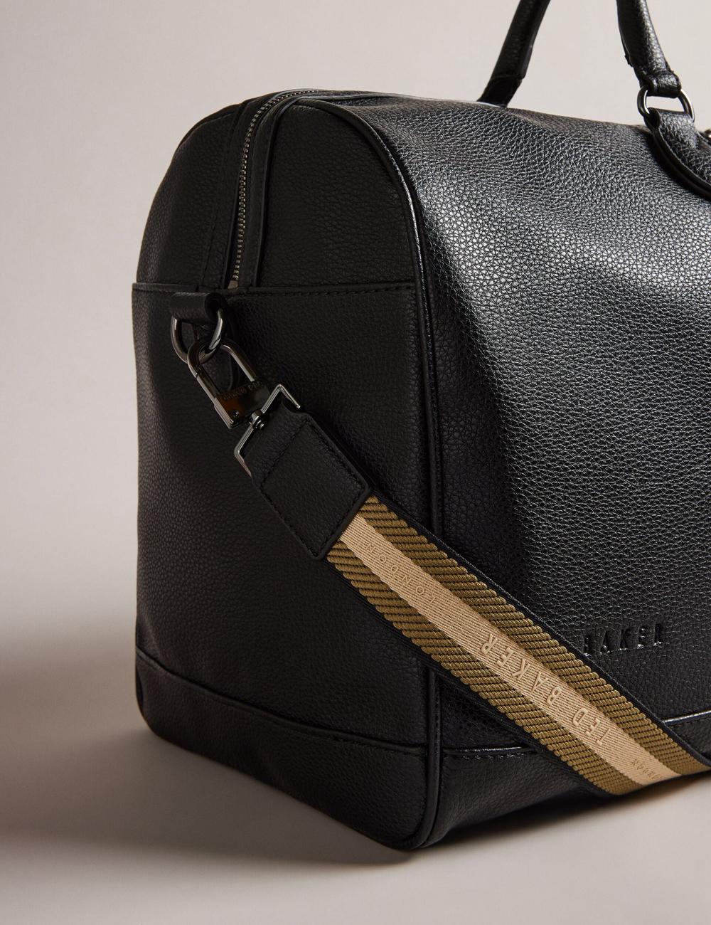 Ted Baker KALVIN - Webbing Faux Leather Holdall Bags Heren Zwart | LHGN-05691