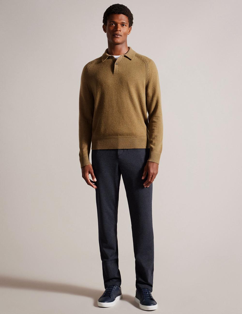 Ted Baker KAROLT - Cashmere Knit Long Sleeve Top Jumpers Heren Bruin | DOBN-86321