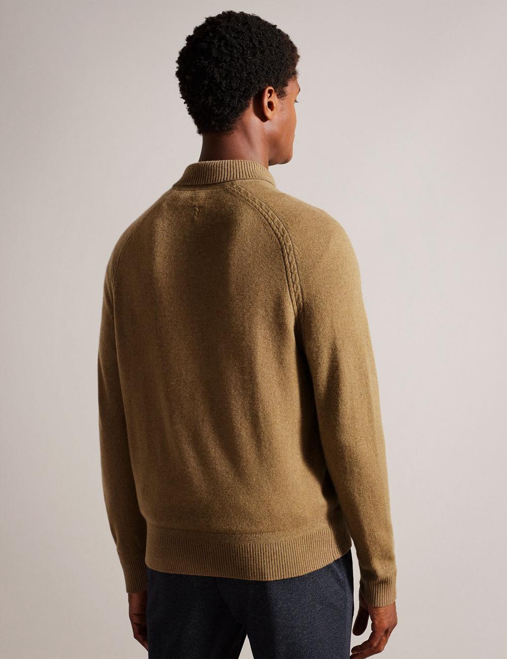 Ted Baker KAROLT - Cashmere Knit Long Sleeve Top Jumpers Heren Bruin | DOBN-86321