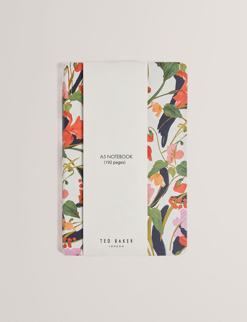 Ted Baker KATIIES - Floral Print A5 Notebook Stationary Dames Wit | LWIT-39648