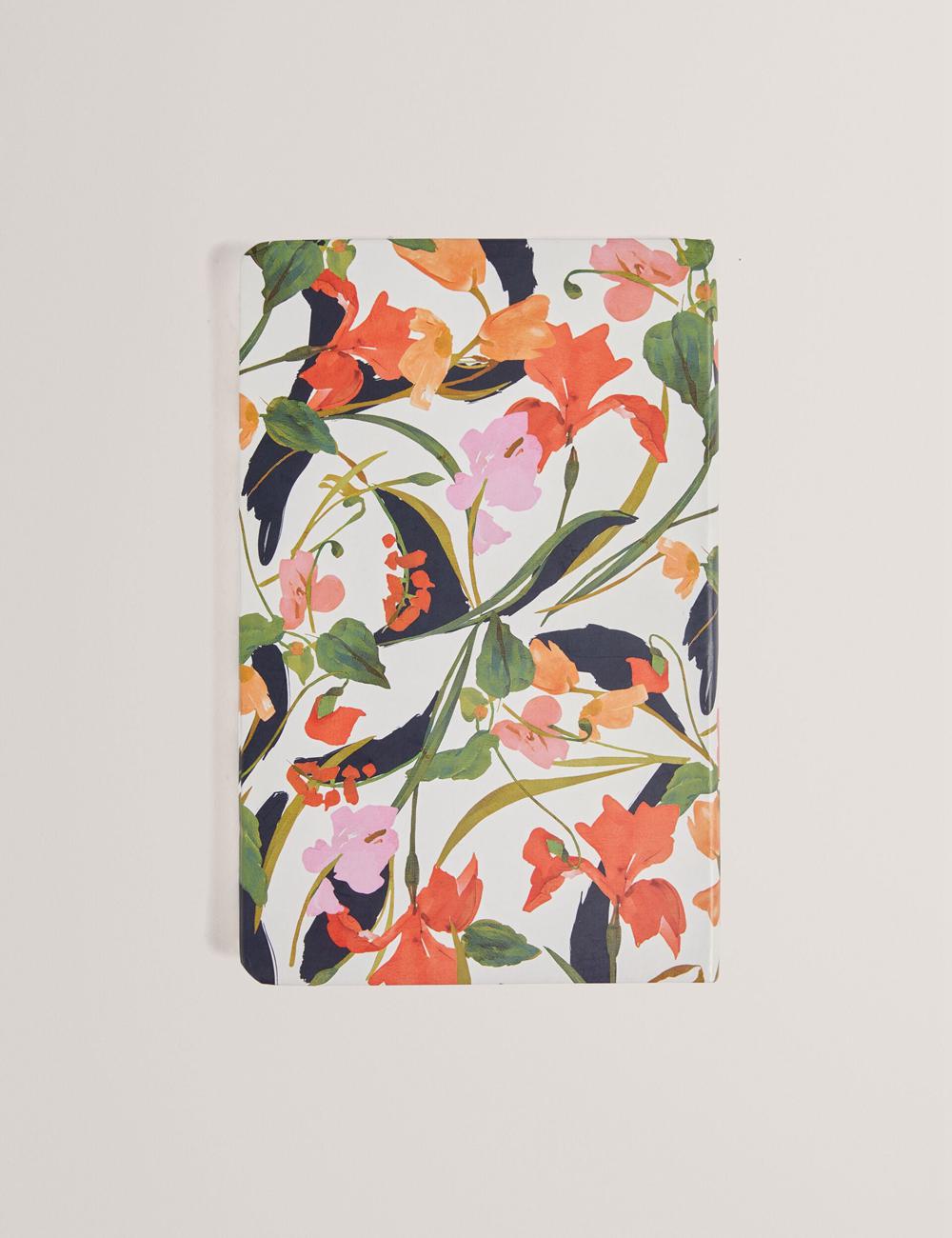 Ted Baker KATIIES - Floral Print A5 Notebook Stationary Dames Wit | LWIT-39648