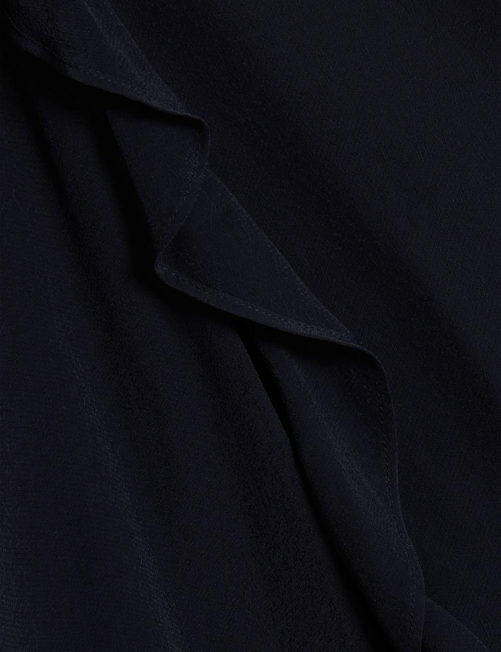 Ted Baker KAYFA - Waterfall Ruffle Trim Long Sleeve Blouse Dames Donkerblauw | BMLZ-73560