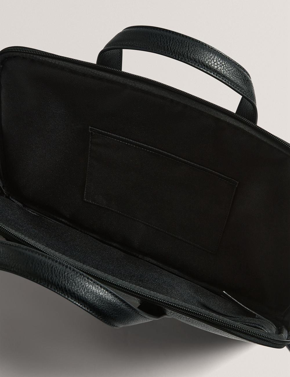 Ted Baker KEDRIK - Stripe Detail Faux Leather Documententassen Heren Zwart | DHAY-38160