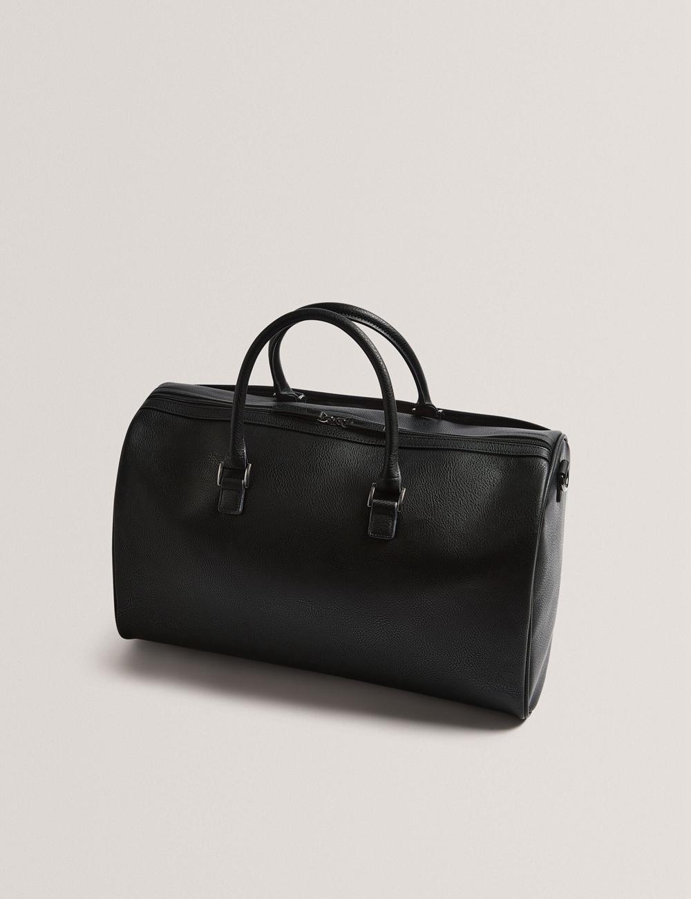 Ted Baker KELVIN - Striped Panel Faux Leather Holdall Bags Heren Zwart | QPUT-76402