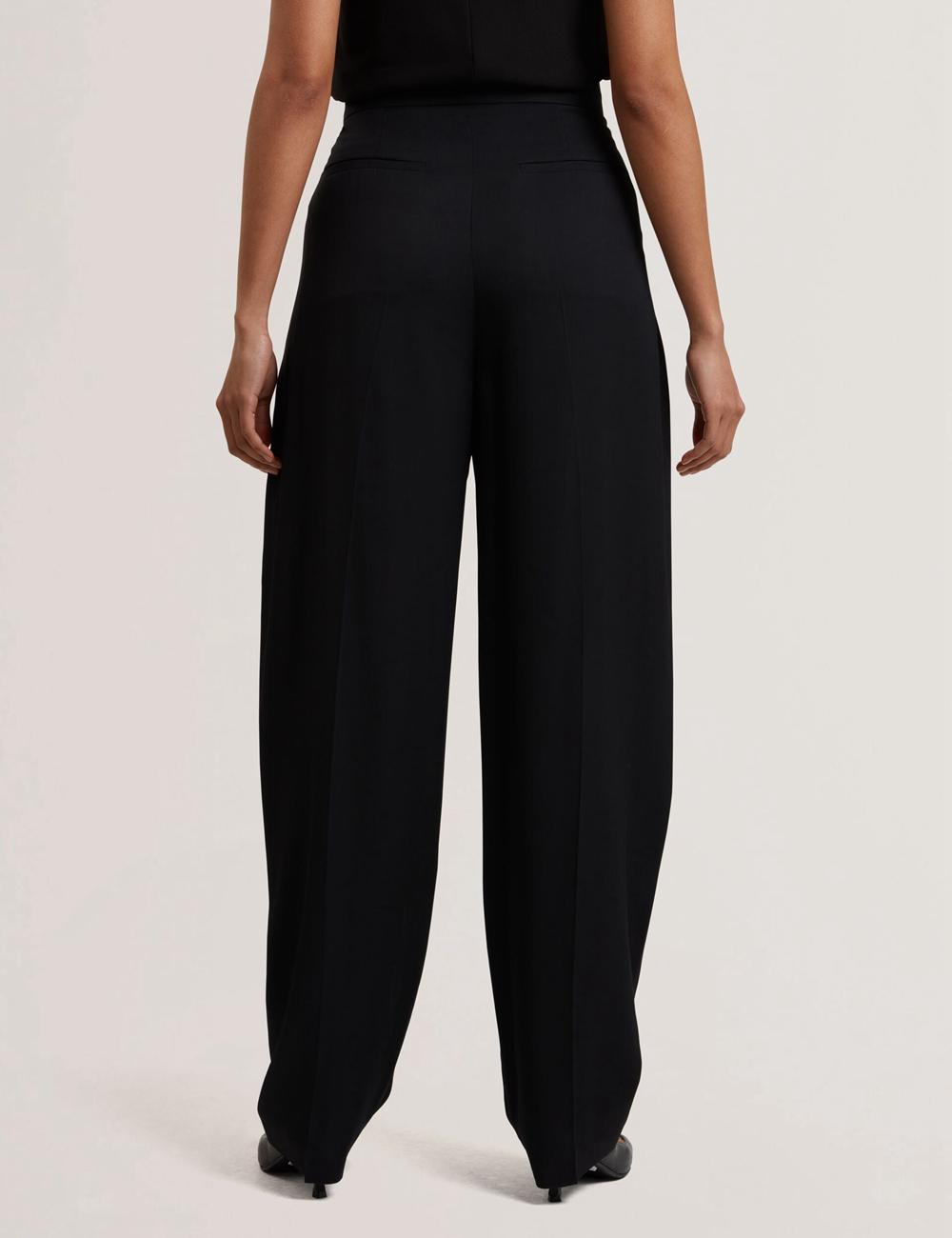 Ted Baker KIOLLI - Wool Blend Barrel Leg Tailored Broek Dames Zwart | MVNZ-41532