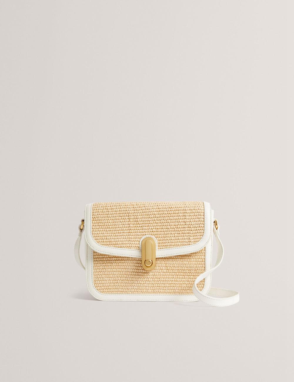 Ted Baker KKASSIA - Faux Raffia Twist Lock Crossbody Satchel Boekentassen Dames Ecru | YOHS-26908