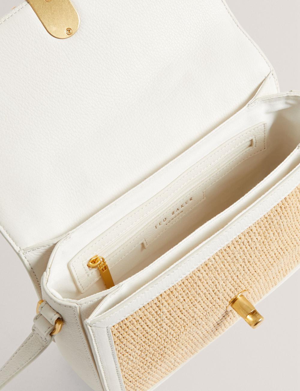 Ted Baker KKASSIA - Faux Raffia Twist Lock Crossbody Satchel Boekentassen Dames Ecru | YOHS-26908