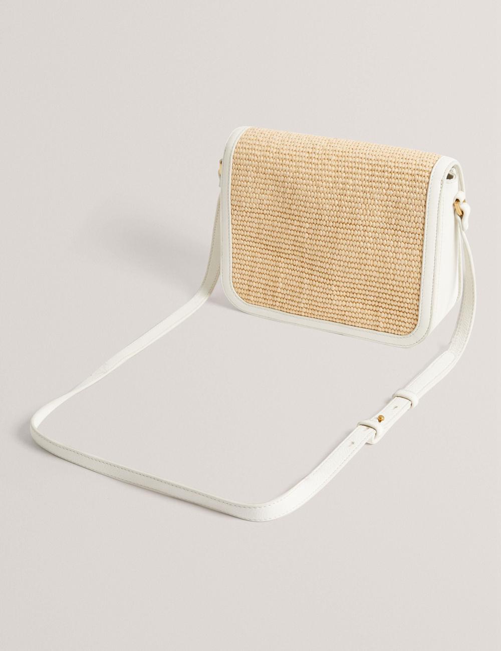 Ted Baker KKASSIA - Faux Raffia Twist Lock Crossbody Satchel Boekentassen Dames Ecru | YOHS-26908