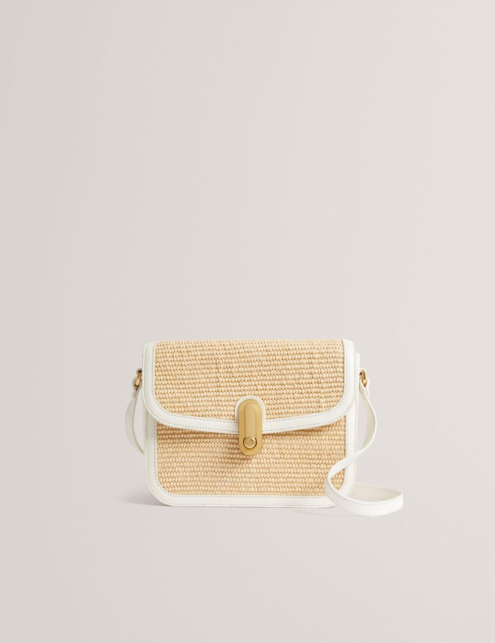 Ted Baker KKASSIA - Faux Raffia Twist Lock Crossbody Satchel Boekentassen Dames Ecru | YOHS-26908