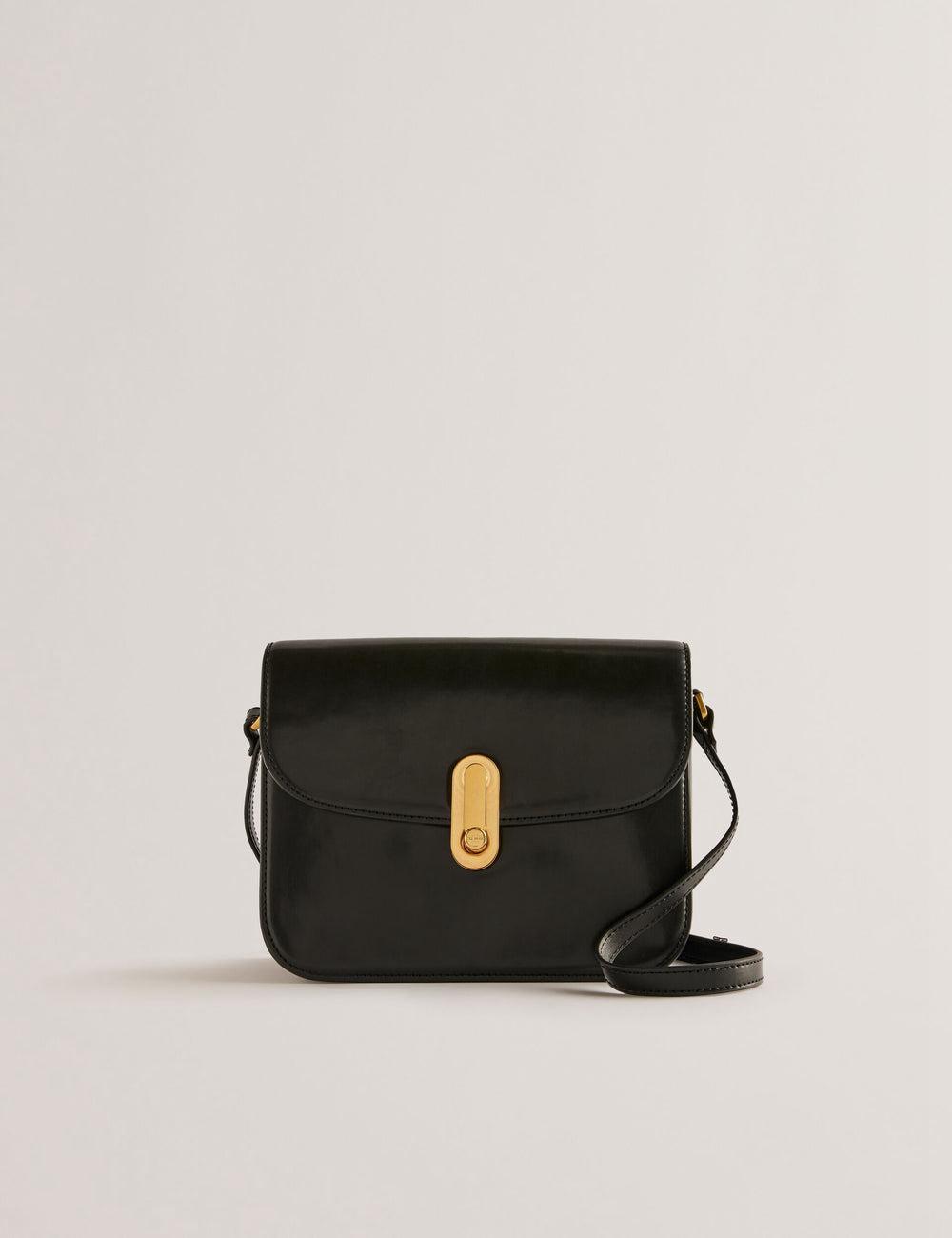 Ted Baker KKAYLI - Polished Leather Crossbody Satchel Boekentassen Dames Zwart | NRSP-26730