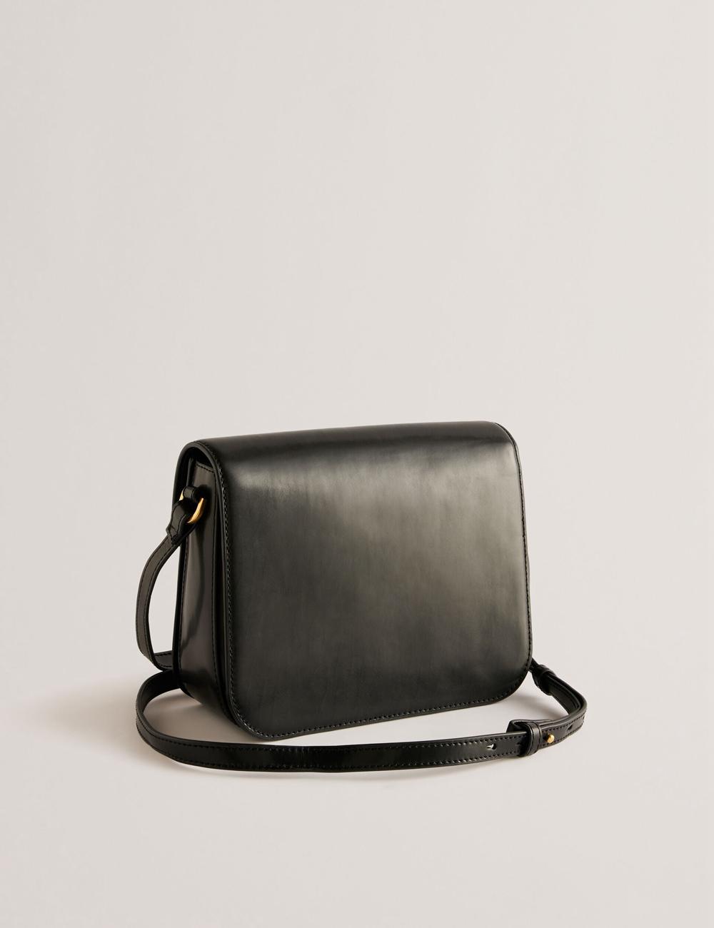 Ted Baker KKAYLI - Polished Leather Crossbody Satchel Boekentassen Dames Zwart | NRSP-26730