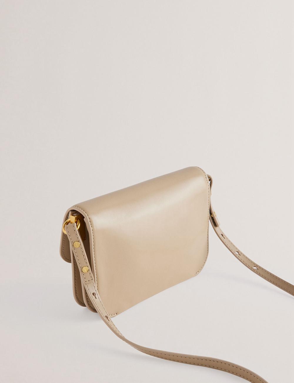 Ted Baker KKAYSA - Leather Twist Lock Small Crossbodytassen Dames Taupe | PUJZ-27308
