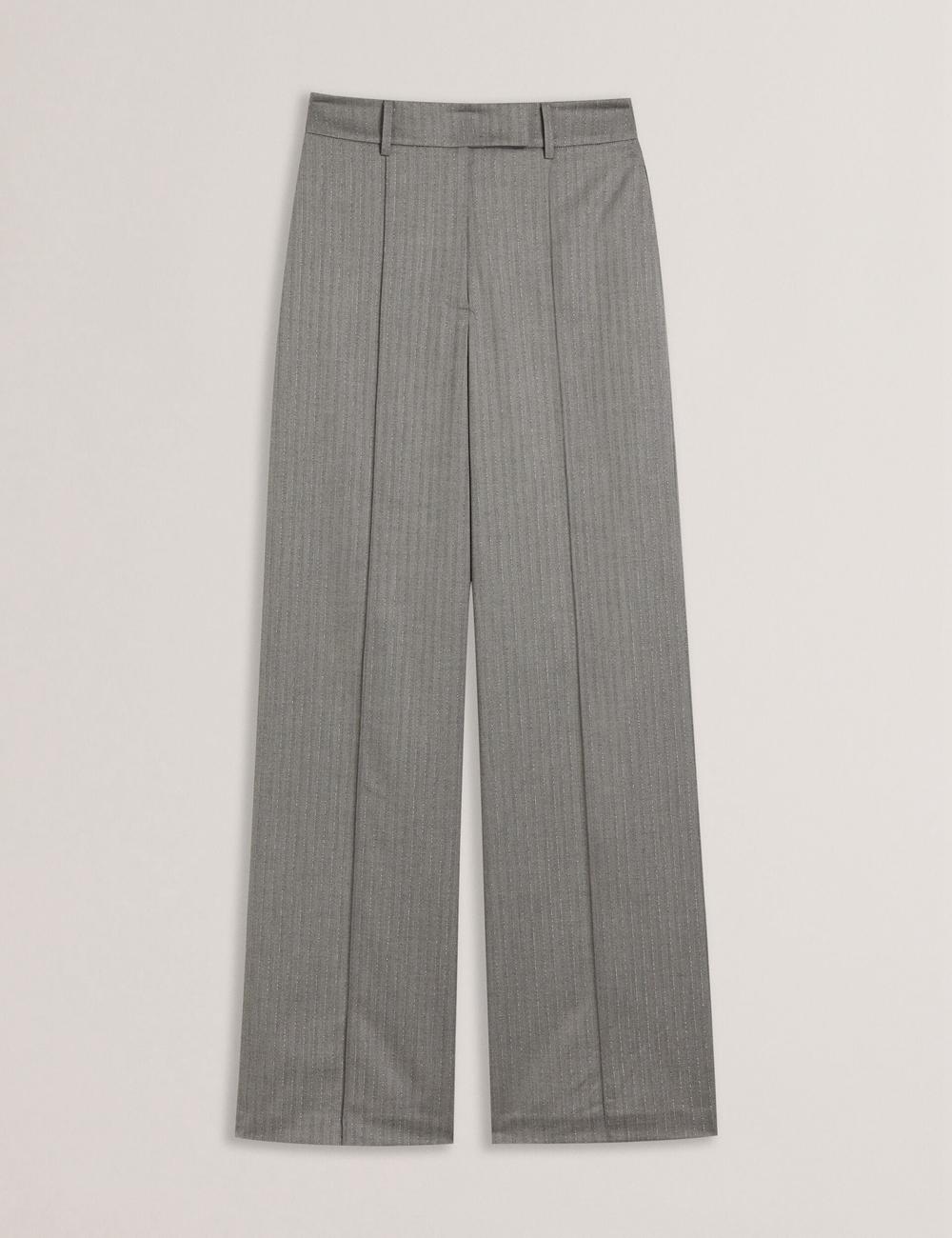 Ted Baker KOAT - Herringbone Wide Leg Tailored Broek Dames Grijs | FJWQ-63847