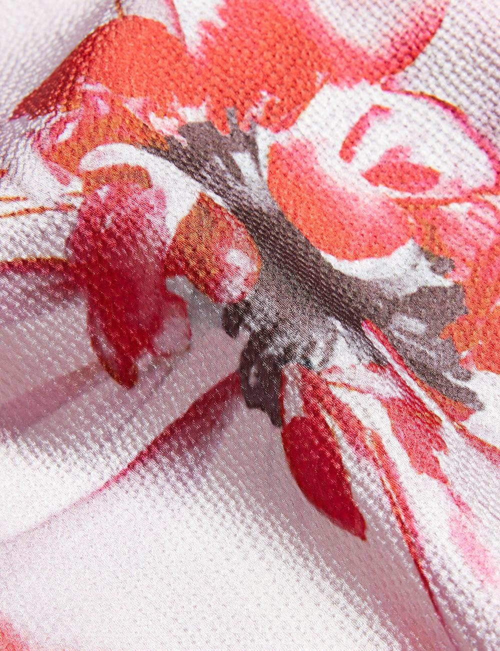 Ted Baker KOHANA - Floral Satin High Neck Sleeveless Top Blouse Dames Rood | GLQB-90358