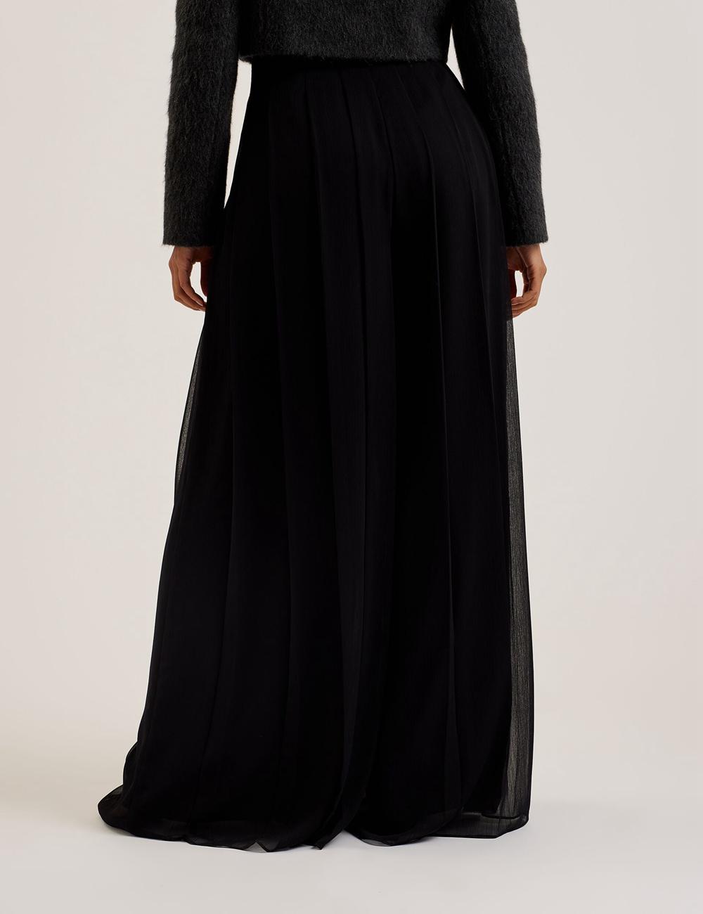 Ted Baker KOKUTO - Chiffon Pleated Wide Leg Palazzo Broek Dames Zwart | ITMF-10782