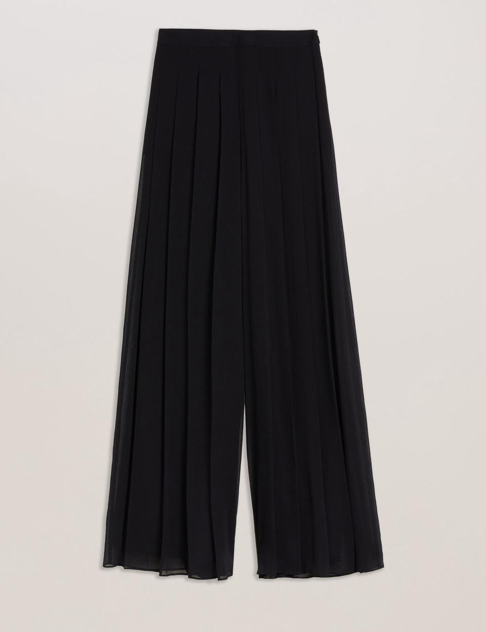 Ted Baker KOKUTO - Chiffon Pleated Wide Leg Palazzo Broek Dames Zwart | ITMF-10782