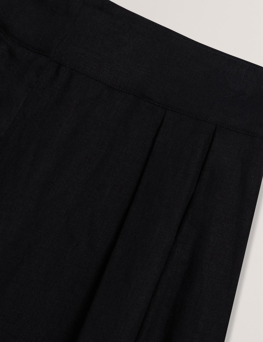 Ted Baker KYFAAT - Pure Linen Tailored Wide Leg Broek Dames Zwart | QGNV-82613