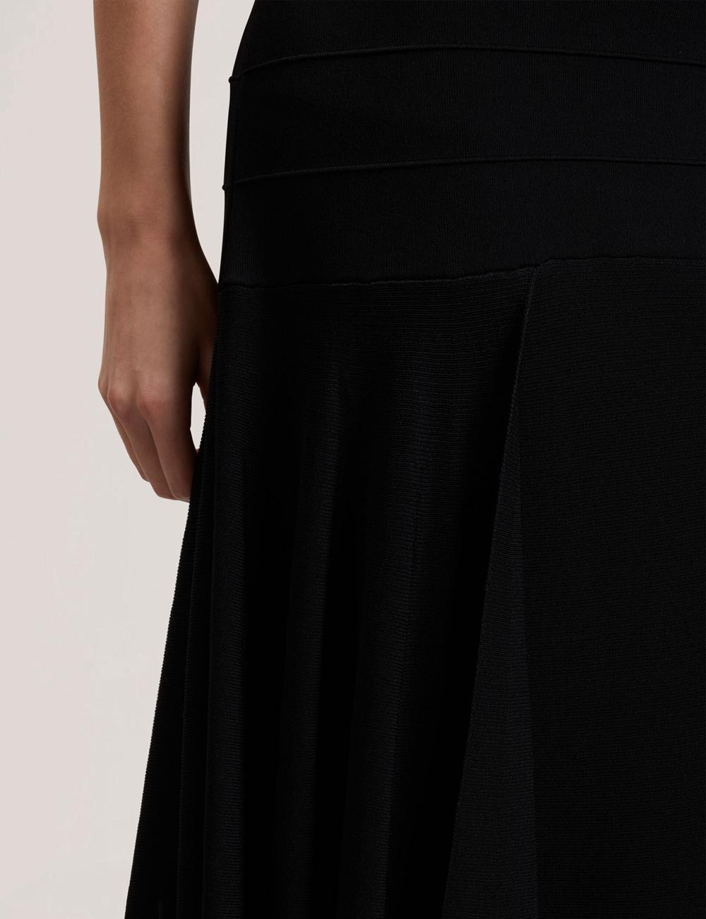 Ted Baker LAURRIE - Asymmetric Waterfall Hem Knitted Rokken Dames Zwart | EFYP-10352