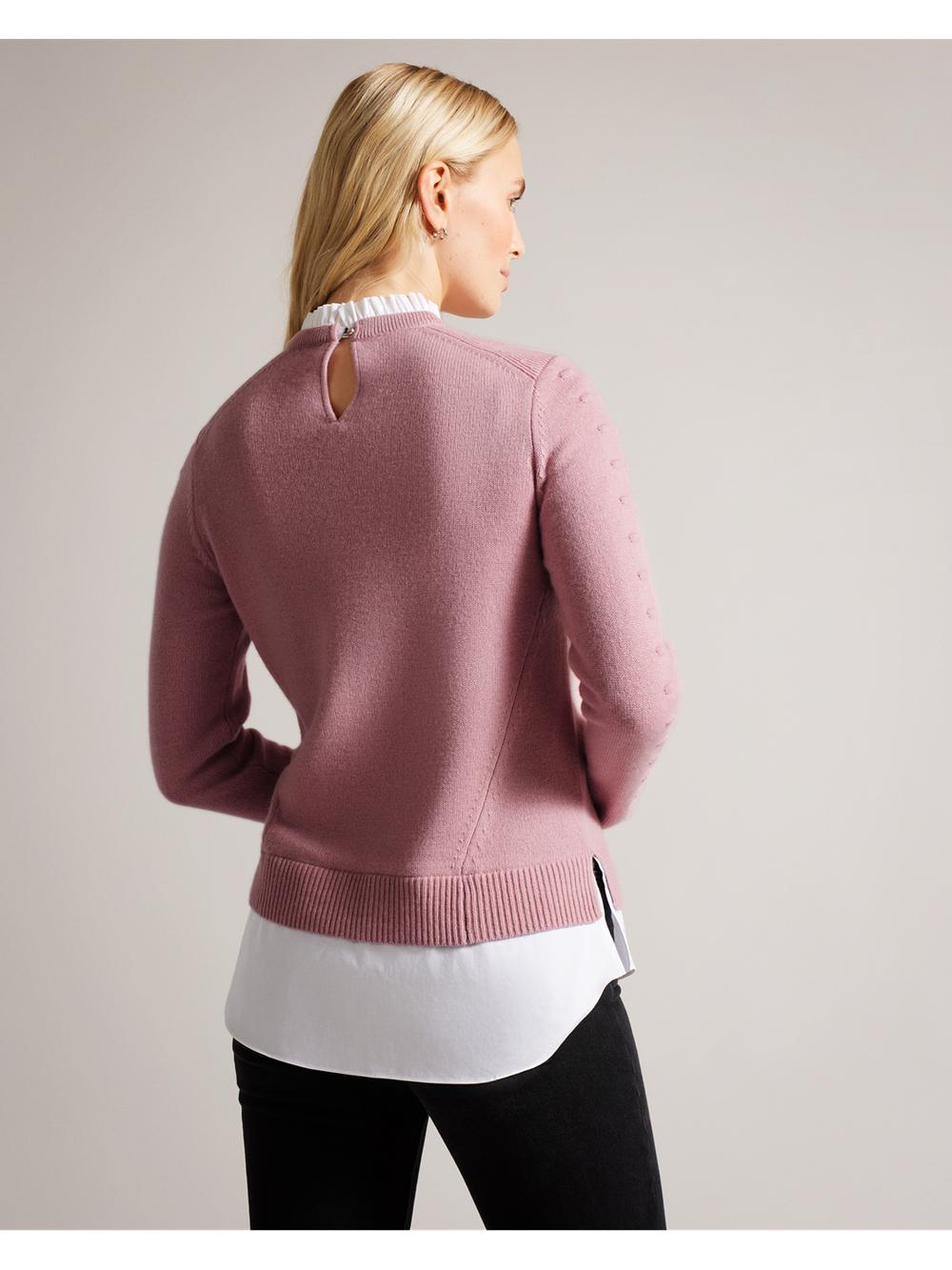 Ted Baker LISSIAH - Bobble Detail Shirt Hem Knitted Jumpers Dames Roze | OUCB-70845
