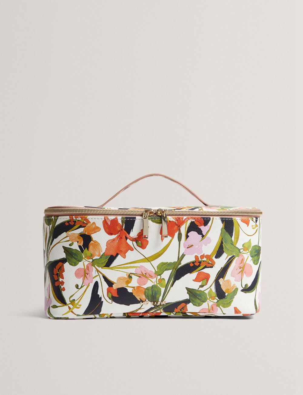 Ted Baker LOUISII - Floral PU Top Handle Large Toilettas Dames Wit | STWJ-10953
