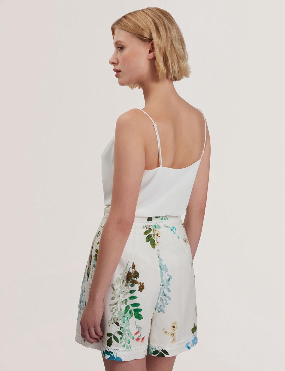 Ted Baker LULEA - Chiffon Detail V-Neck Strappy Cami Topjes Dames Ivory | XRLH-75906