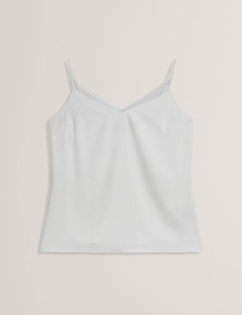 Ted Baker LULEA - Chiffon Detail V-Neck Strappy Cami Topjes Dames Ivory | XRLH-75906