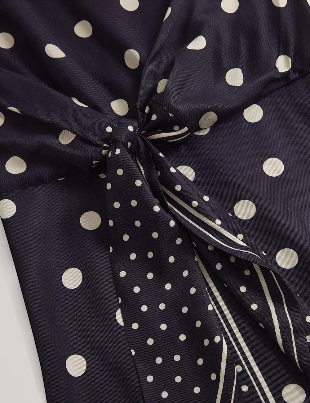 Ted Baker MALMOA - Polka Dot Detail Column Midi-jurk Dames Donkerblauw | SGHW-39872