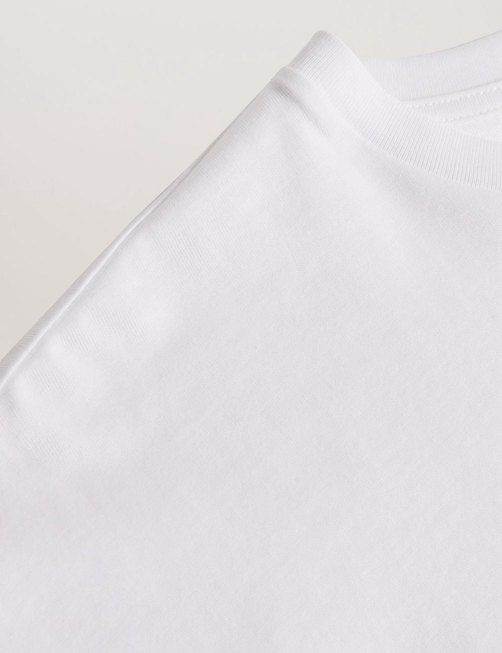 Ted Baker MALORRY - Embroidered Logo Boxy Cotton T-shirts Dames Wit | IOZP-34608