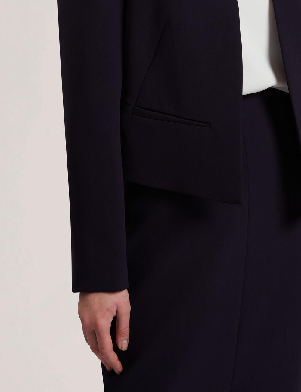 Ted Baker MANABJL - Tailored Round Neck Cropped Open Jassen Dames Donkerblauw | FOEX-78639