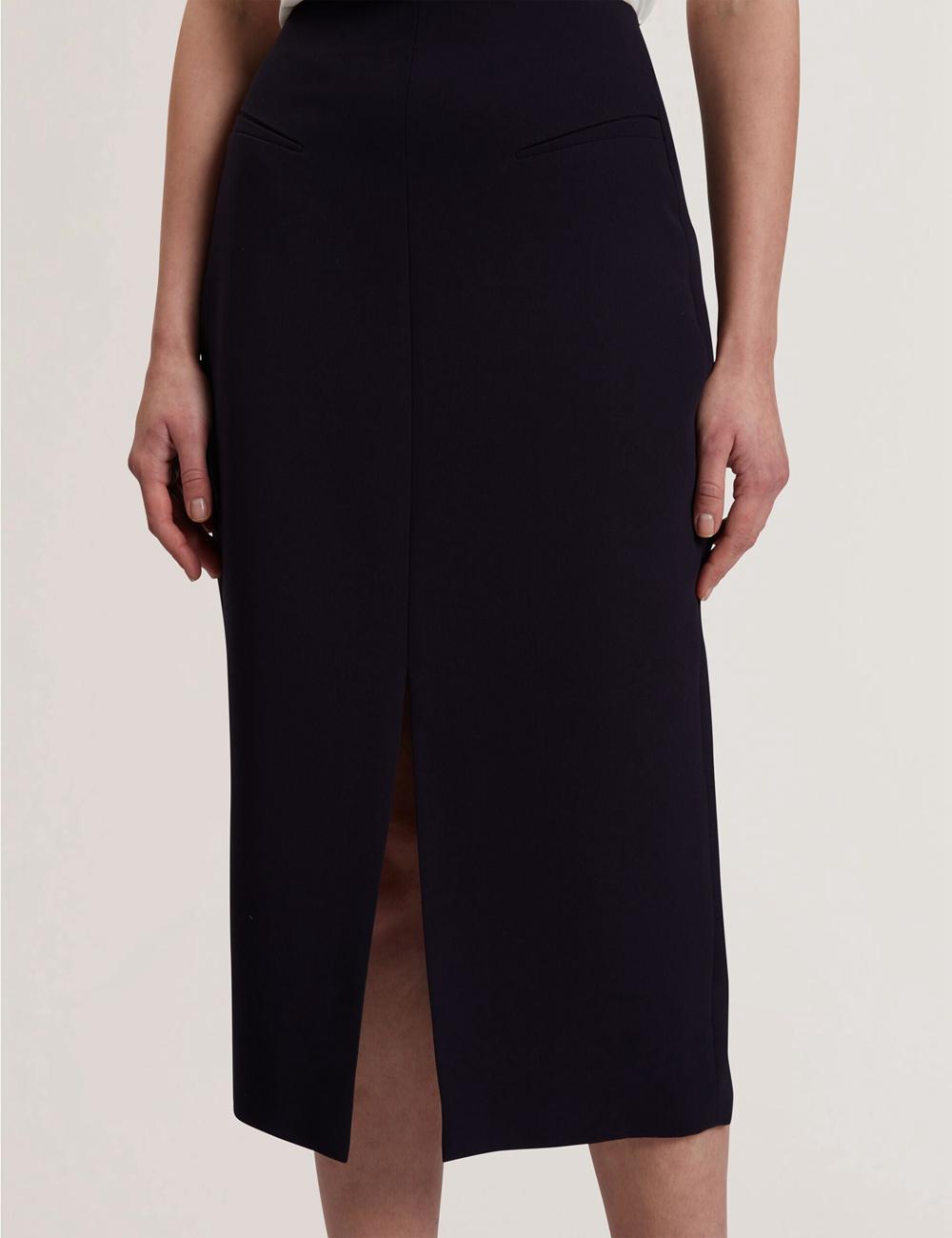 Ted Baker MANABSL - Tailored Midi Pencil Skirt With Front Split Rokken Dames Donkerblauw | RUKJ-05136