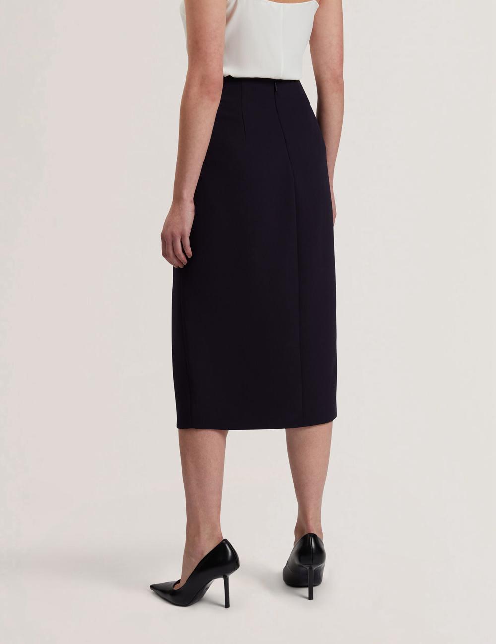 Ted Baker MANABSL - Tailored Midi Pencil Skirt With Front Split Rokken Dames Donkerblauw | RUKJ-05136